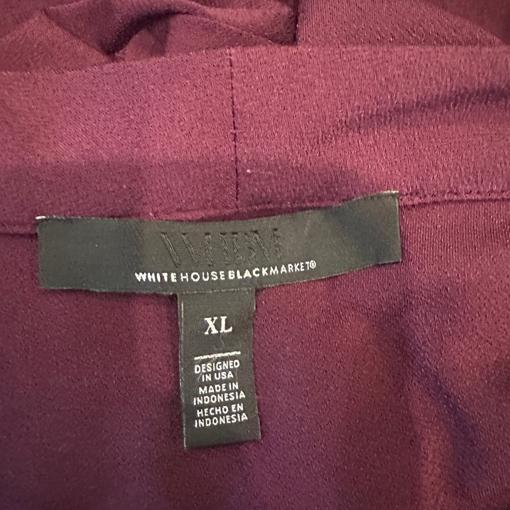 White House Black Market Draped Wrap Long-Sleeve Top - Plum - Picture 5 of 6